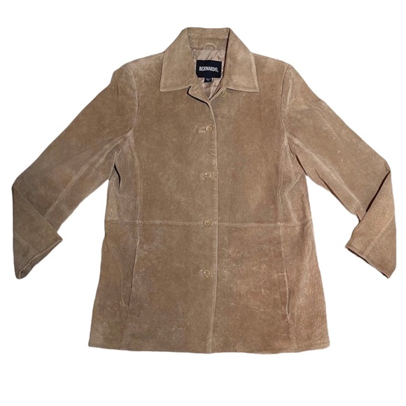 Bernardo womens suede leather jacket coat, Size L - Picture 2 of 7